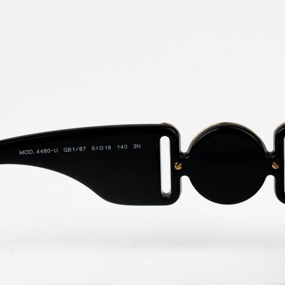 NEW Versace VE4480U GB1/87 Black Gold Dark Grey Oval Unisex Sunglasses main image 8